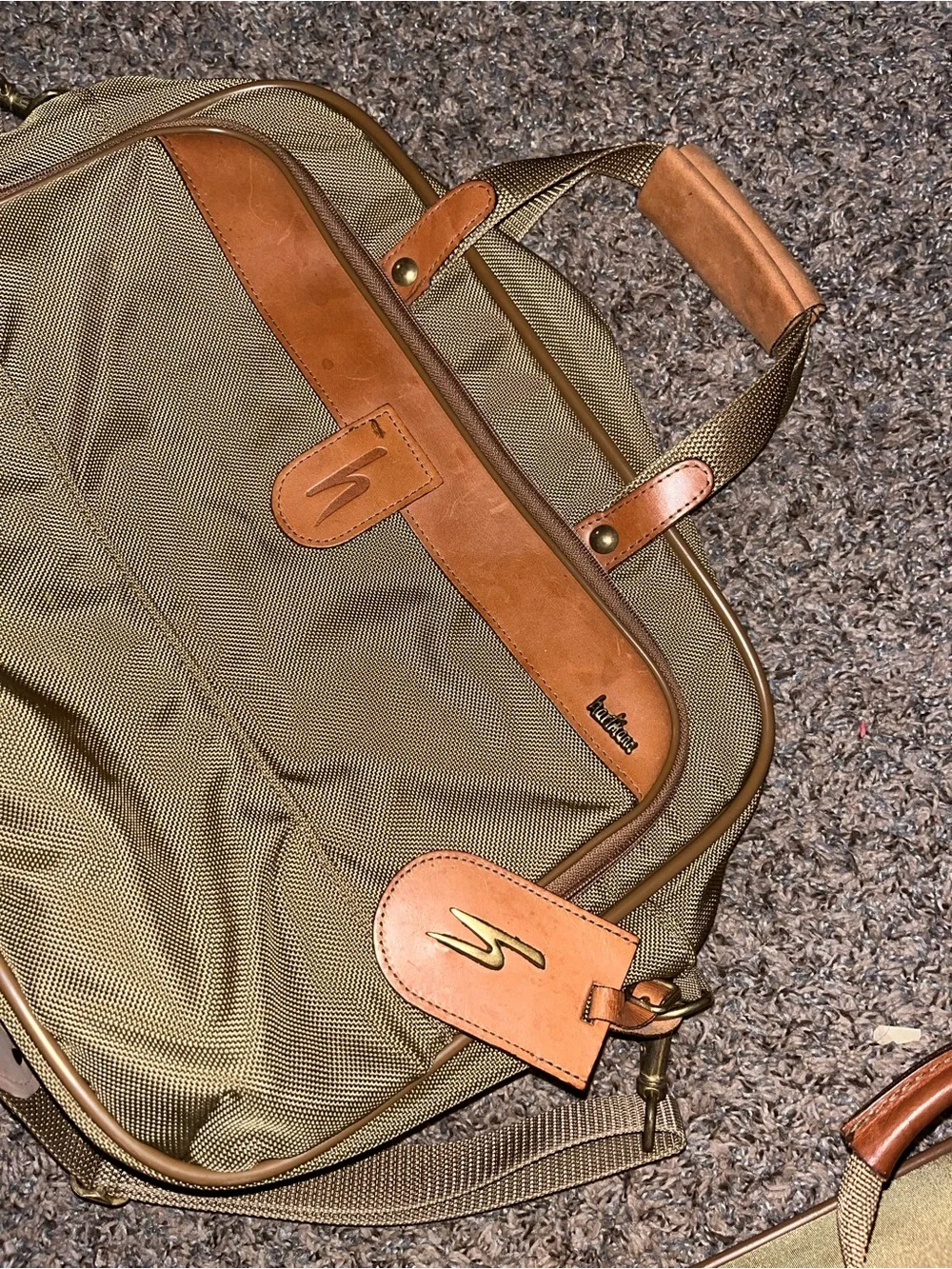 Vintage Hartmann Rolling Suitcase & Messenger Bag Set – Olive & Tan Leather